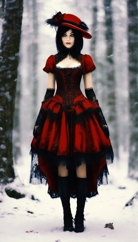 готическая  леди в зимнем лесу. - Pavlov Filipp 