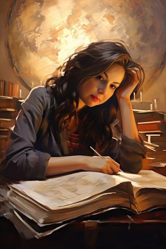 Девушка за столом - Ольга 