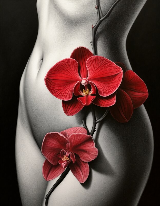 Женская фигура с орхидеей 3 - дмитрий мякин Женская фигура с орхидеей 3 - дмитрий мякин