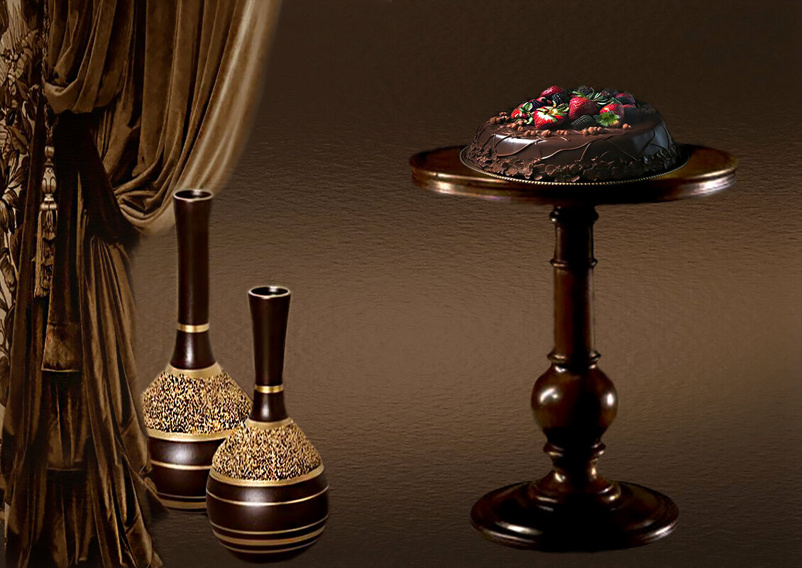 Уголок   интерьера  в  шоколадных тонах - Е.М. ***