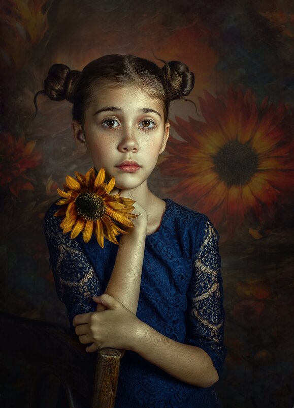 Портрет с подсолнухом. - Дина Агеева