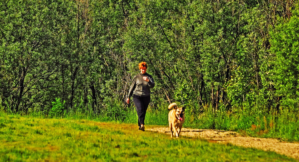 Июнь..С утра по берегу Юганской Оби с собакой! - Владимир 