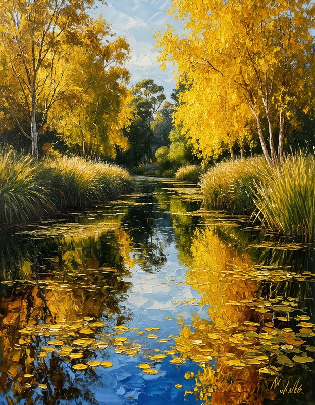 Интерьерная картина "Осеннее Озеро" 1 - дмитрий мякин