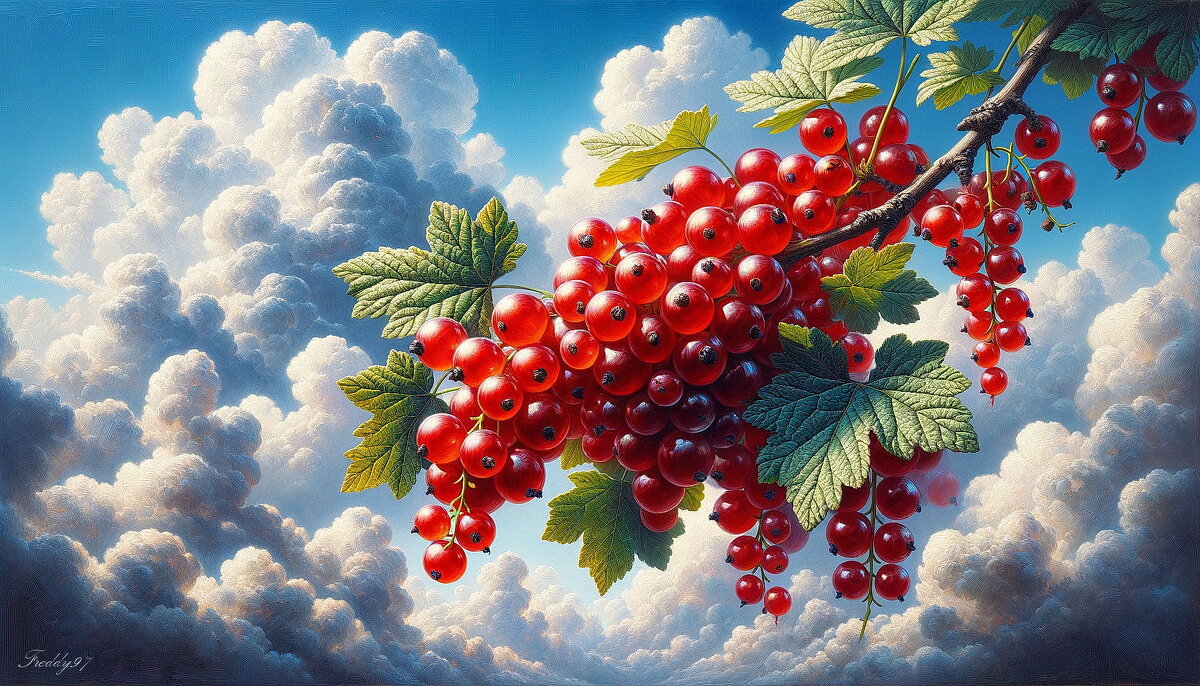 Красная смородина! До чего крупна! Кисленькая, вроде бы, но с сахаром вкусна! - Freddy 97