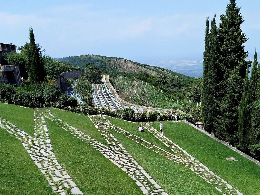 Грузия. Кахетия.  Вид со смотровой  площадки Бодбийского монастыря. - Ольга Довженко