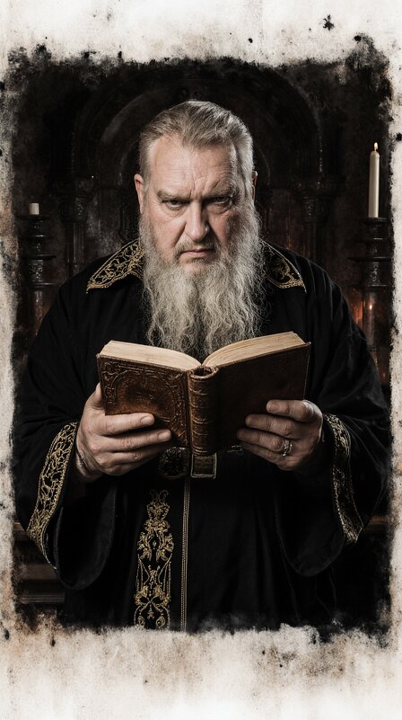 The elderly man in a black - Vsevolod Boicenka