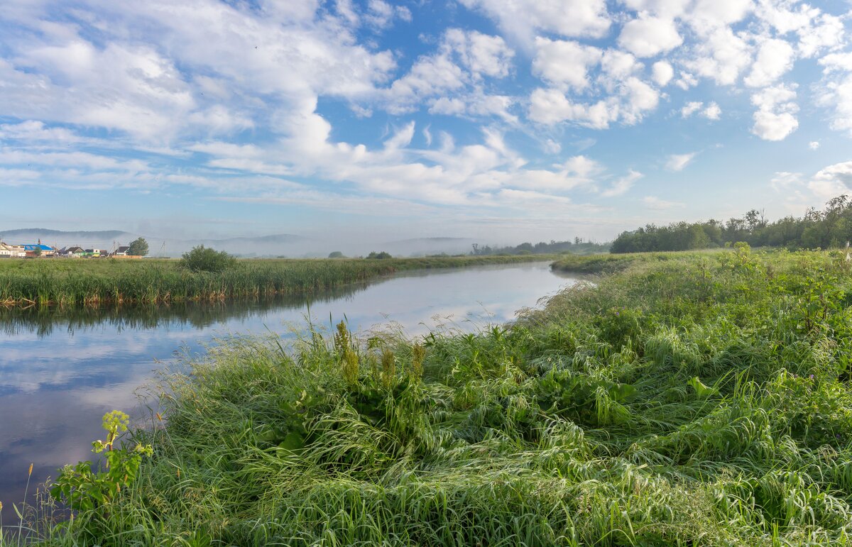 Летнее утро на реке Миасс. г. Миасс, Машгородок. - Алексей Трухин