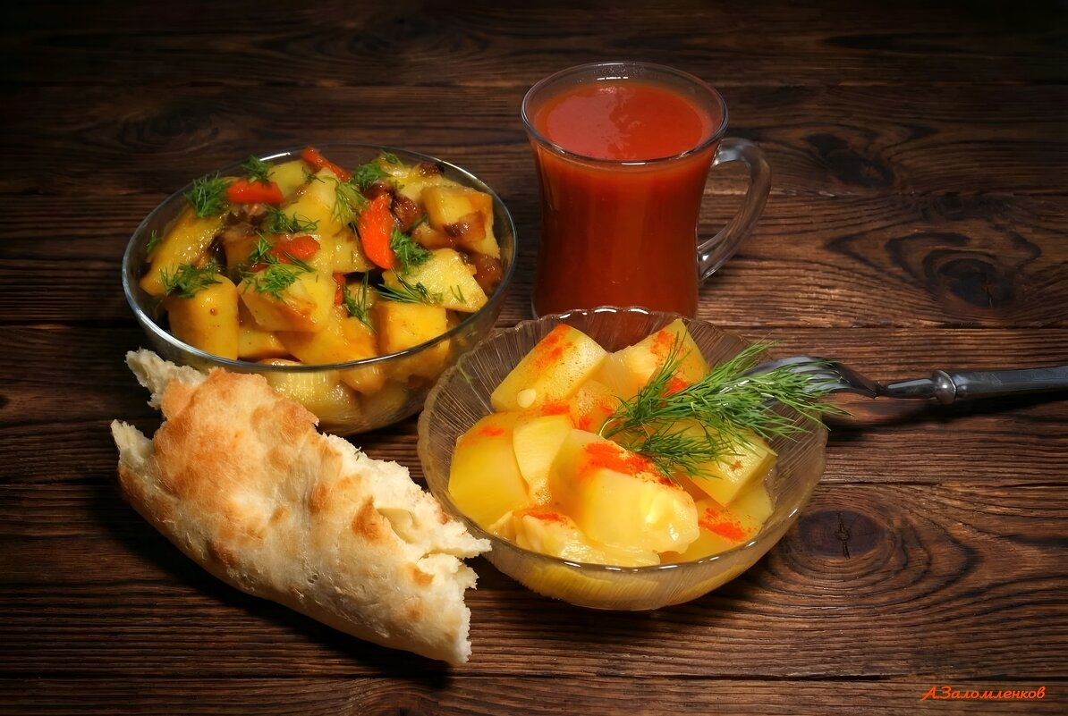 А мы тут жареной картошечки, да с маринованными кабачками! :-) - Андрей Заломленков