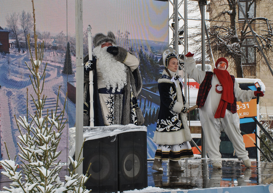 Главый Дед Мороз Черноземья, Снегурочка и Снеговик-часовщик - Татьяна Машошина