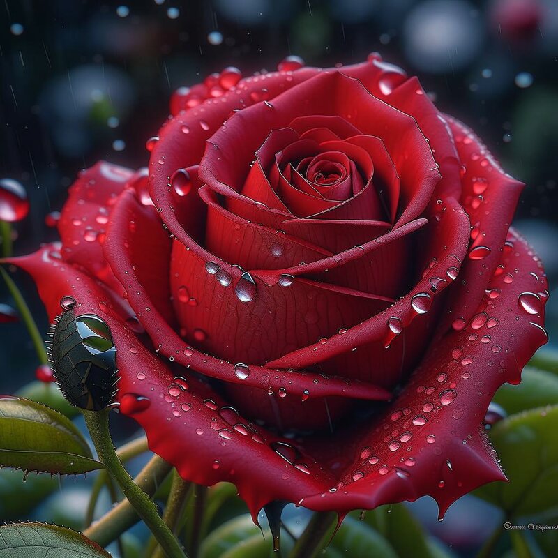 Розочка в каплях дождя - Наталья Куликова