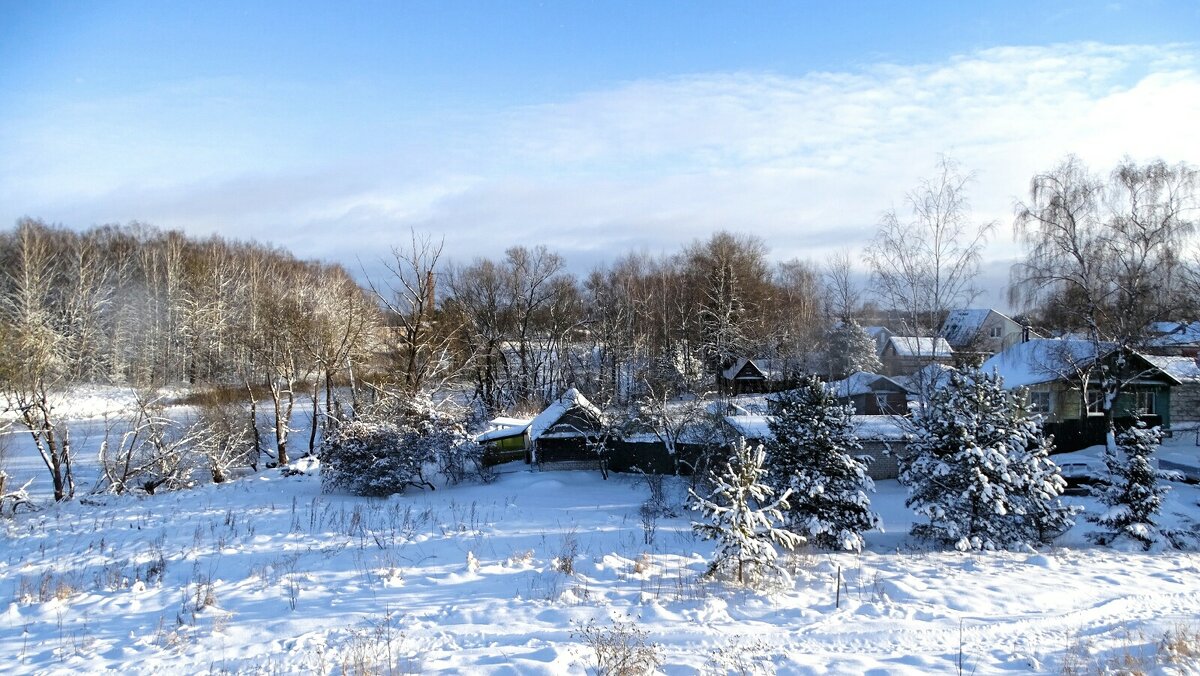 Зимний деревенский пейзаж. - Милешкин Владимир Алексеевич 