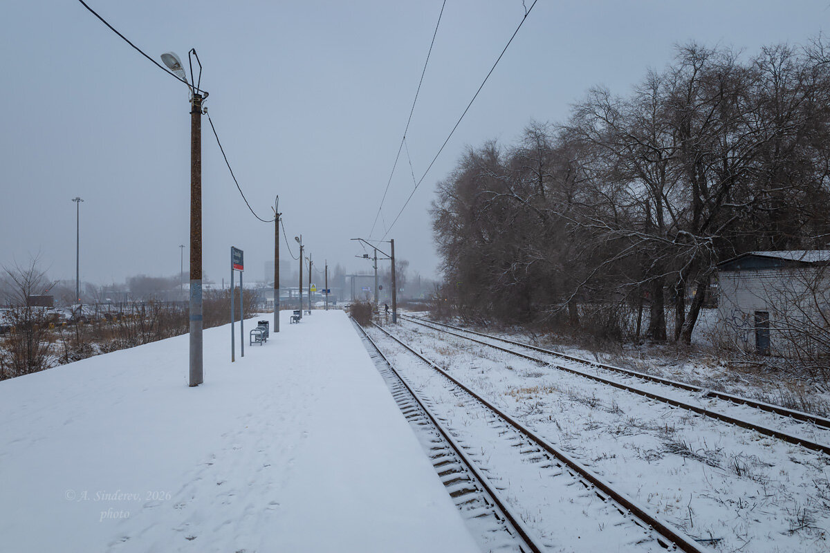 Железнодорожные пути зимой - Александр Синдерёв