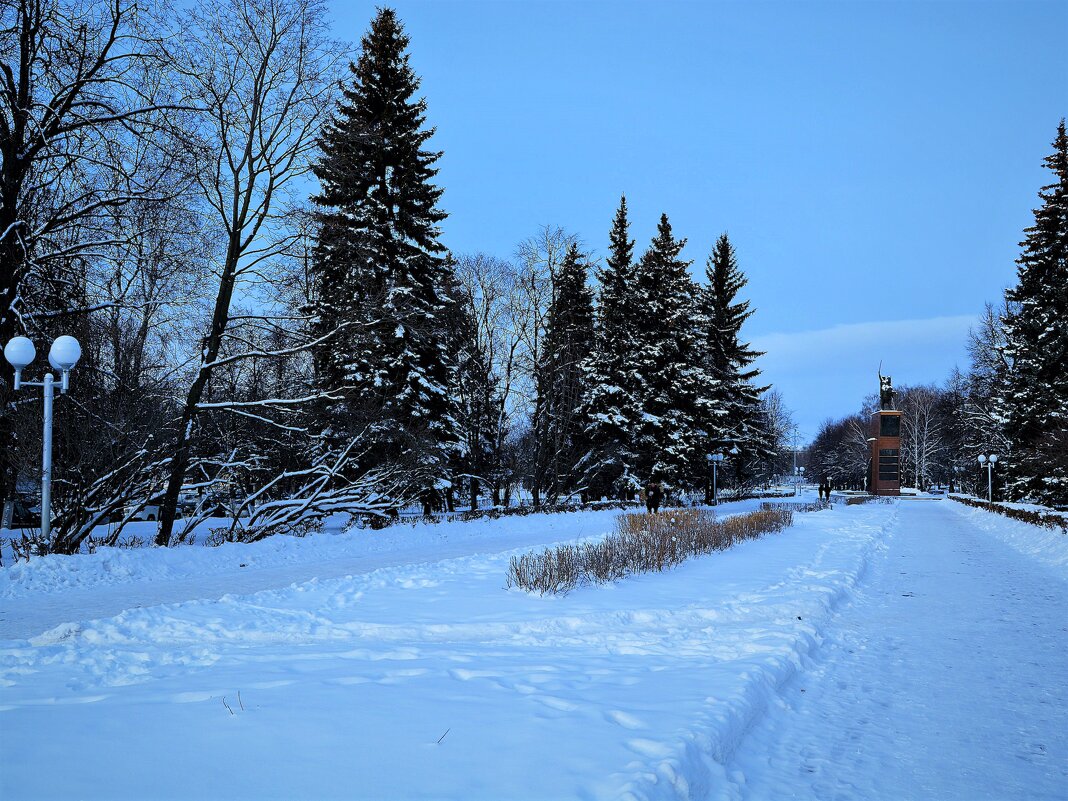 Чебоксары. Центральная аллея сквера им. В.А. Чапаева зимой. - Пётр Чернега Чебоксары. Центральная аллея сквера им. В.А. Чапаева зимой. - Пётр Чернега