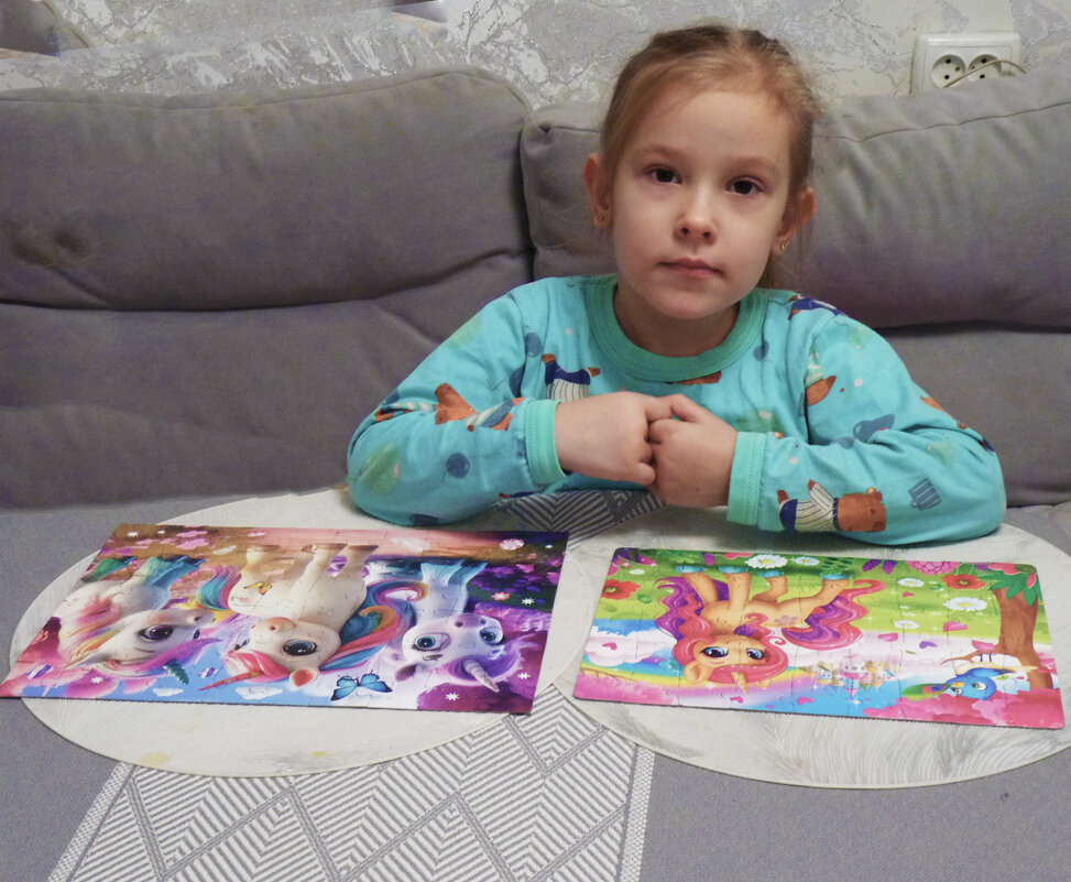 любочка собирает  пазлы - Валентин Семчишин