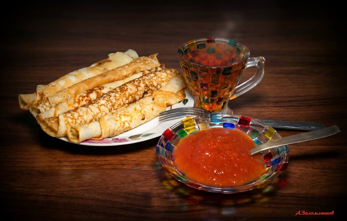 Блинчики с боярышниковым джемом к завтраку...:-) - Андрей Заломленков