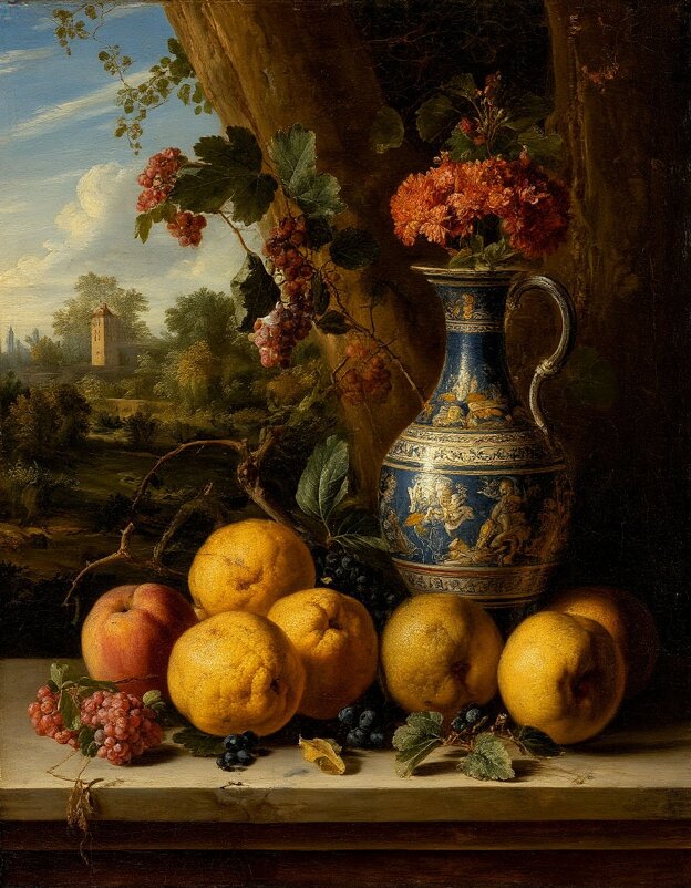 Натюрморт с видом из окна - Георгий Пичугин