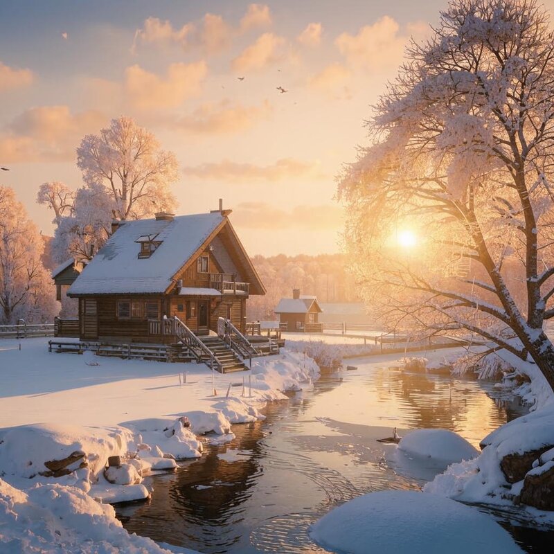 Зимнее утро в деревне. - Наталья ***