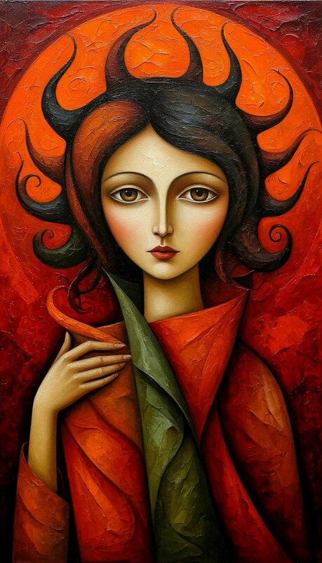 Женщина в красном ореоле - Георгий Пичугин