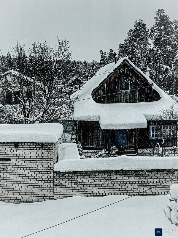 Постройки на фоне леса - Юлия Денискина