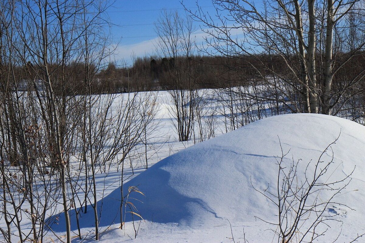 Вот это сугробище на берегу протоки Акопас ! - Владимир 