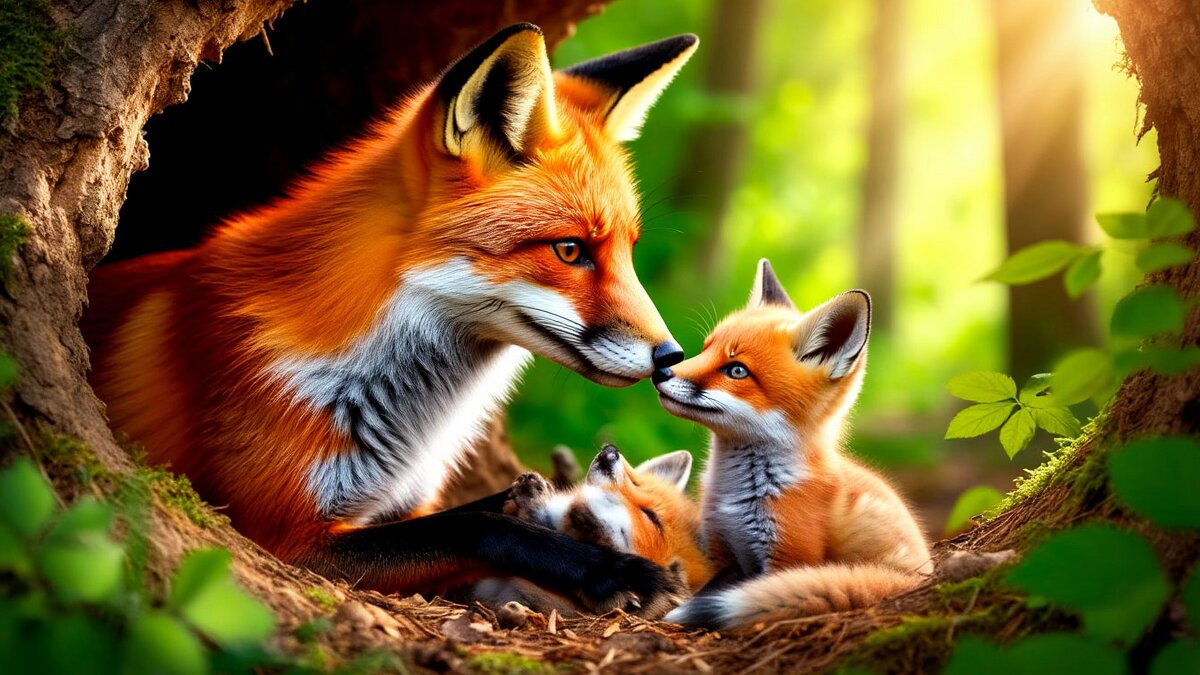 "Лиса и лисенок" - Макс Орлов