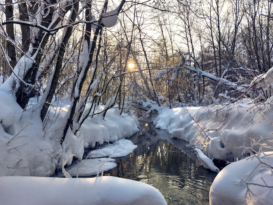 На реке Братовка снежная зима - Денис Масленников На реке Братовка снежная зима - Денис Масленников