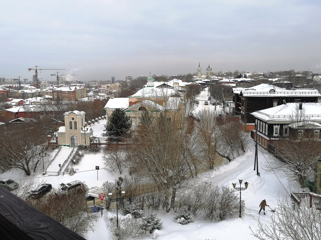 Панорама города с дворником - Евгений Алябьев
