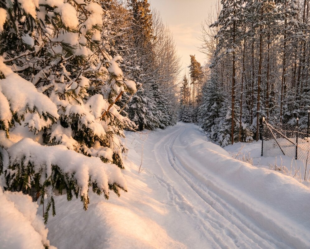 Лыжня в вечернем свете - Лилия 