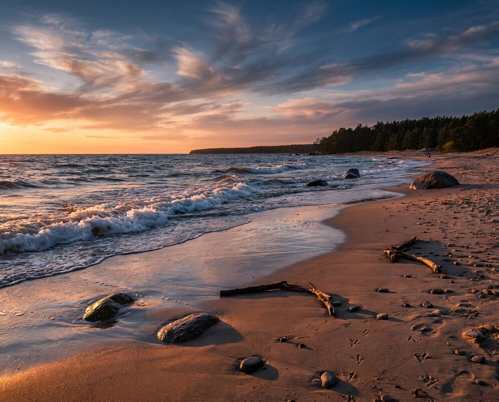 Финский залив осенью на закате - Лилия 