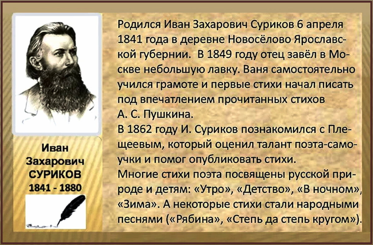 185 лет со дня рождения Ивана Захаровича Сурикова - Ольга Довженко