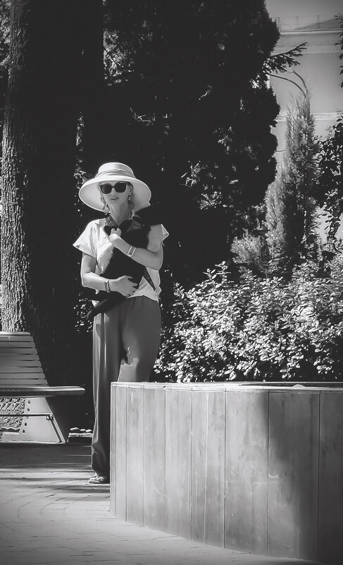 Дама с чёрным котом. (чб) - Сергей Царёв Дама с чёрным котом. (чб) - Сергей Царёв