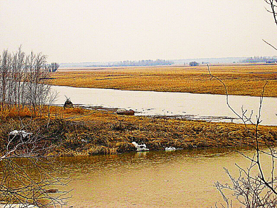 Май...Охотничий скрадок возле  протоки! - Владимир 
