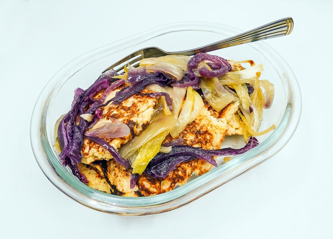 Творожные оладьи с печёным луком - Валерий Иванович