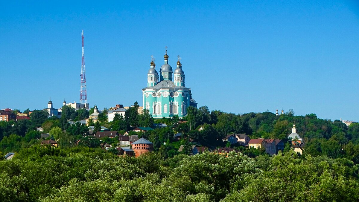 Православные храмы Смоленска (на снимке видны купола 5-ти храмов). - Милешкин Владимир Алексеевич Православные храмы Смоленска (на снимке видны купола 5-ти храмов). - Милешкин Владимир Алексеевич