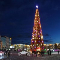 Площадь Победы. Вечер у Новогодней елки. :: Роланд Дубровский