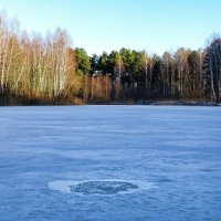 Лунка есть, а рыбака не видно (репортаж из поездок по области). :: Милешкин Владимир Алексеевич 