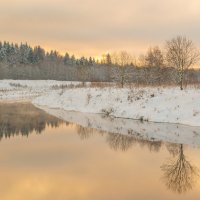 Зимний пейзаж реки Ижоры на закате :: Дарья Меркулова