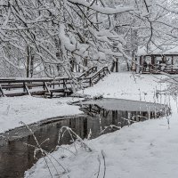 Уголок парка после снегопада :: Владимир Езеров 