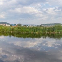 Летнее утро на реке Миасс (панорама). :: Алексей Трухин