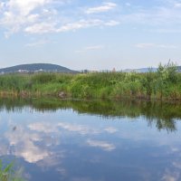 Летнее утро на реке Миасс (панорама). :: Алексей Трухин