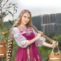 У реки Ингоды с коромыслом :: Екатерина Панова
