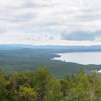 На горе Заозерная. Вид на озеро Тургояк (панорама). :: Алексей Трухин