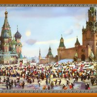 Акварель «Вербный базар на Красной площади». 1916 г. :: Ольга Довженко Акварель «Вербный базар на Красной площади». 1916 г. :: Ольга Довженко