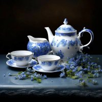 Сервиз в голубых тонах :: Irene Irene