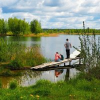 На рыбалке всей семьёй. :: Милешкин Владимир Алексеевич На рыбалке всей семьёй. :: Милешкин Владимир Алексеевич