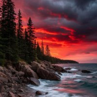 Вечер на берегу океана :: Сергей Шаврин Вечер на берегу океана :: Сергей Шаврин