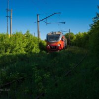 Отъезжающая электричка :: Александр Синдерёв