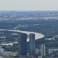 Лужники и Воробьевы горы со смотровой площадки Москва-Сити :: <<< Наташа >>> Лужники и Воробьевы горы со смотровой площадки Москва-Сити :: <<< Наташа >>>