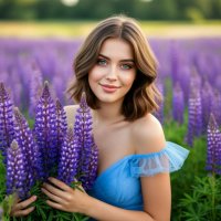 Девушка с люпинами :: Сергей Кочнев