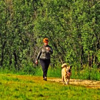 Июнь..С утра по берегу Юганской Оби с собакой! :: Владимир 